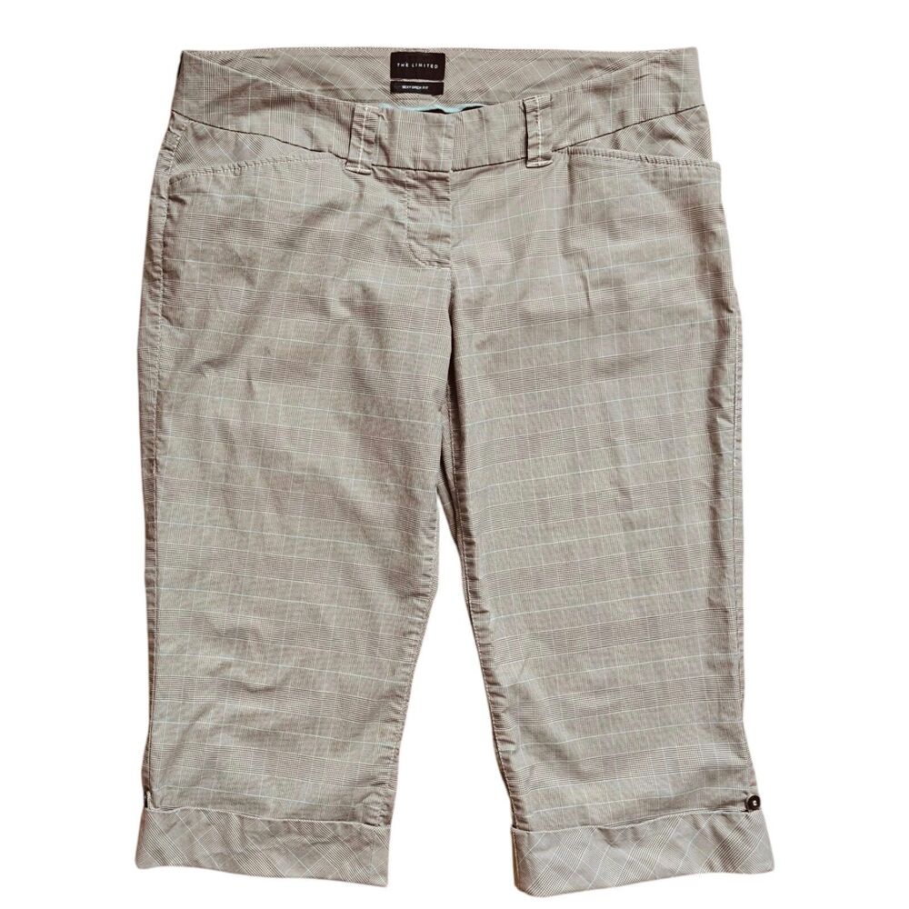VTG Y2K The Limited Cargo Capri Pants 10 Low Rise Sexy Drew Fit Khaki Tan Plaid